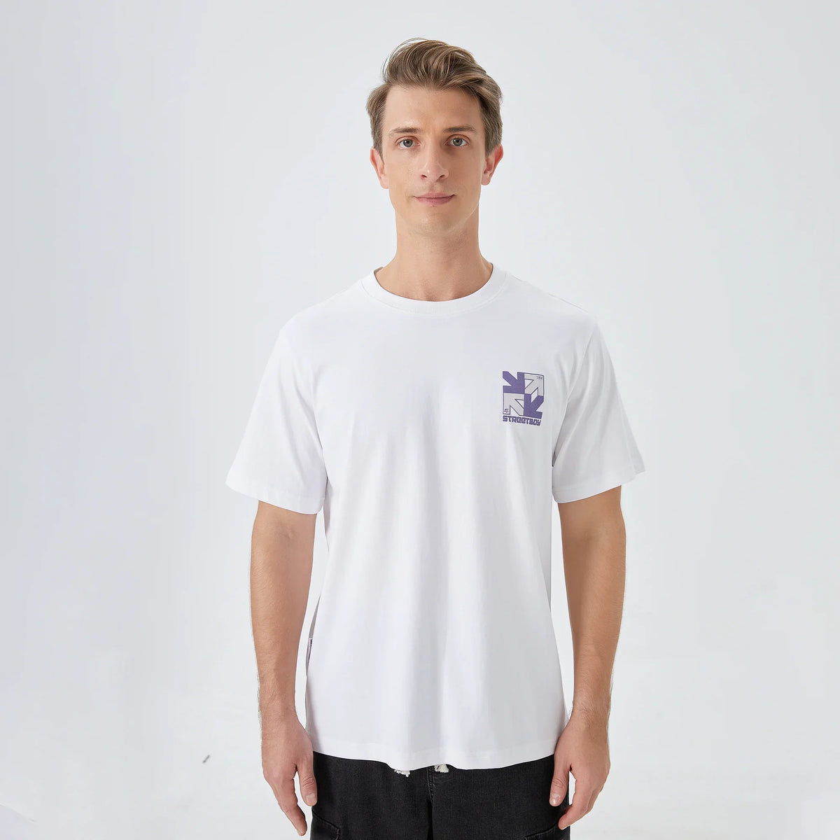 Bleached White Printed Street Look T.Shirt For Men Image