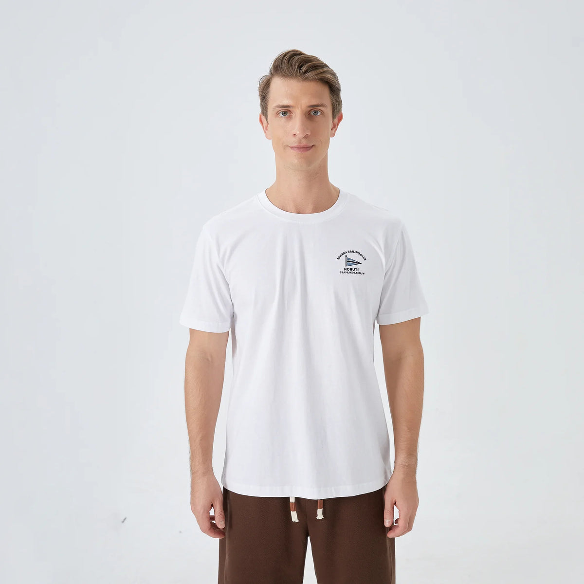 Bleached White Printed Street Look T.Shirt For Men Image