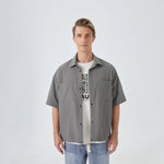 Gray Green Jacquard Street Look Shirt For Men Image
