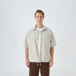 Light Khaki Jacquard Street Look Shirt For Men Image
