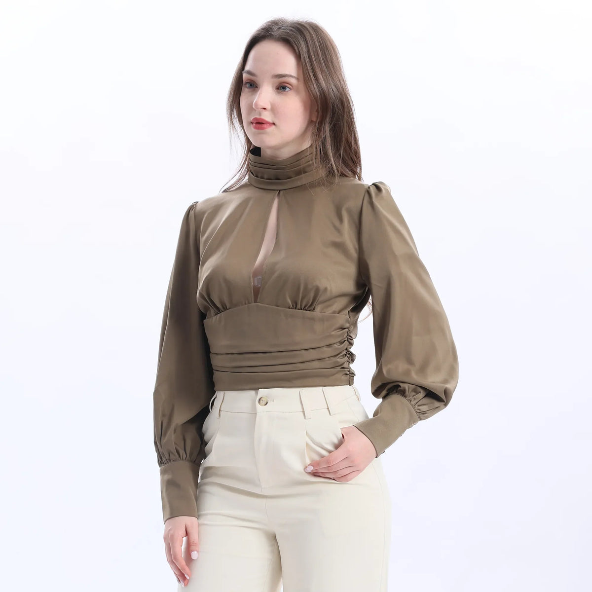 Plain Fashion Blouse For Women Image