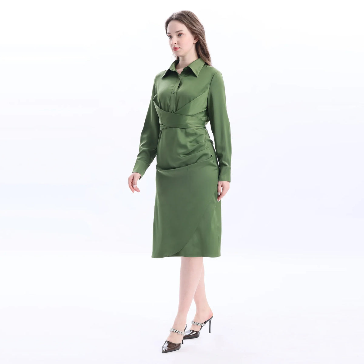 Collar Velvet Fashion Dress For Women Image