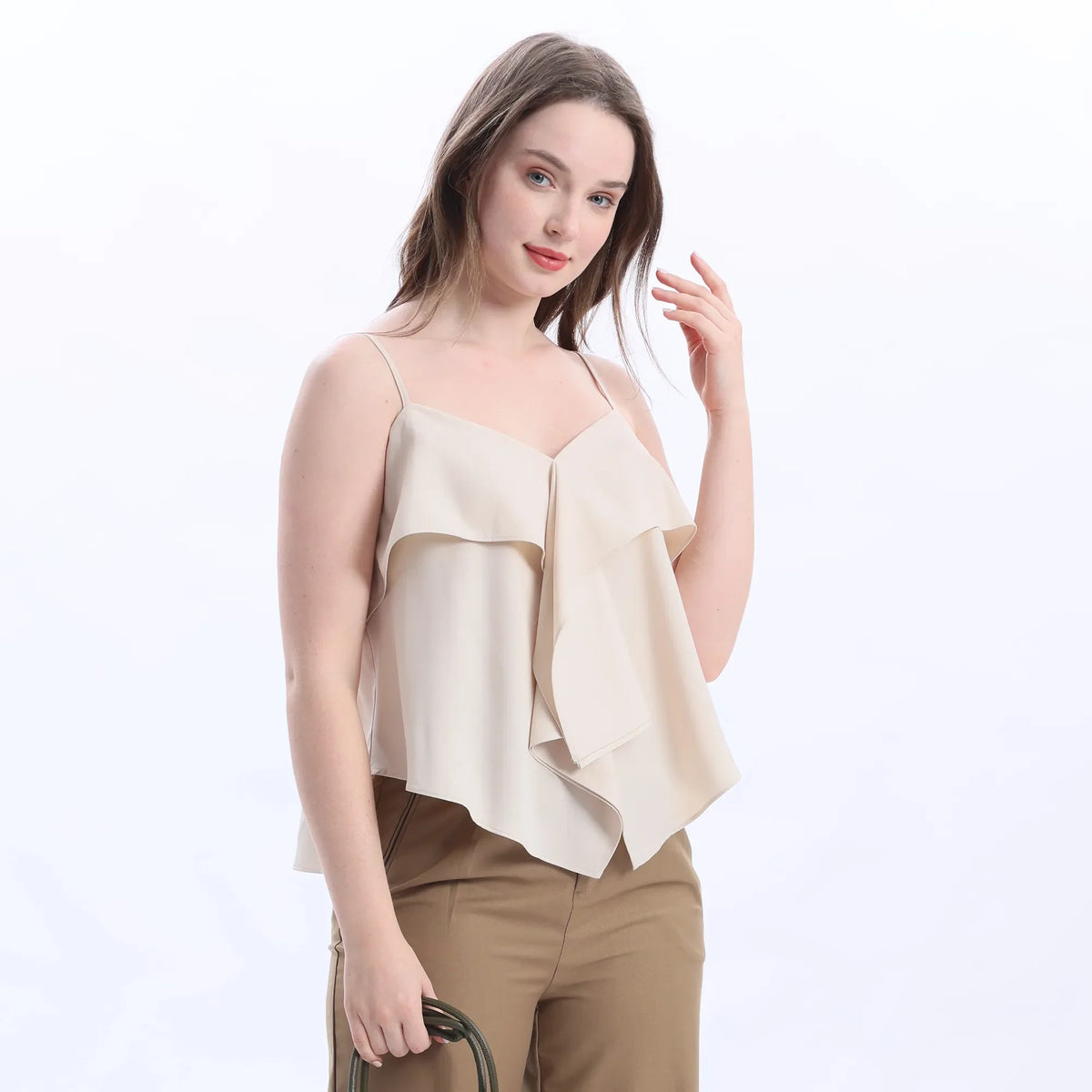 Sleeveless Satin Blouse For Women Image