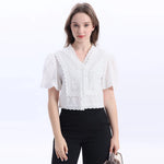 White Laed Fashion Shirt For Women Image