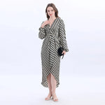 Black Striped Fashion Dress For Women Image