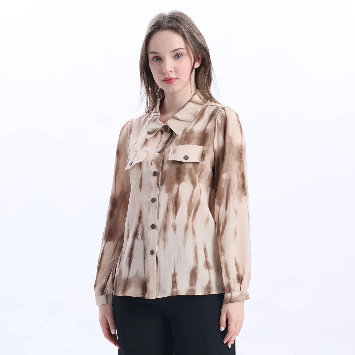 Coffee Printed Fashion Shirt For Women Image