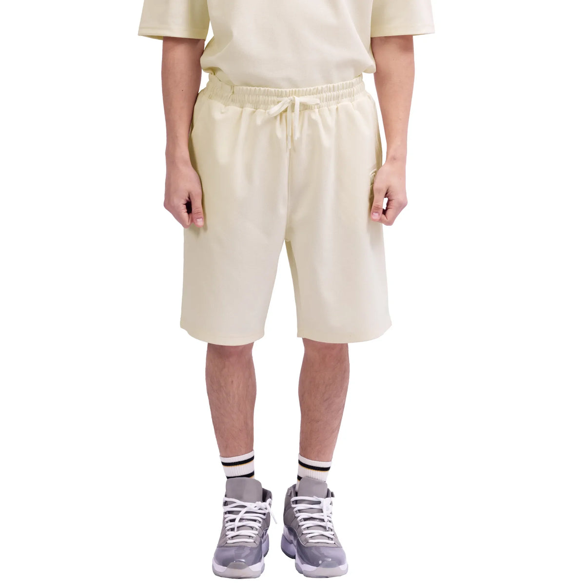 Beige Baggy Street Look Shorts For Men Image