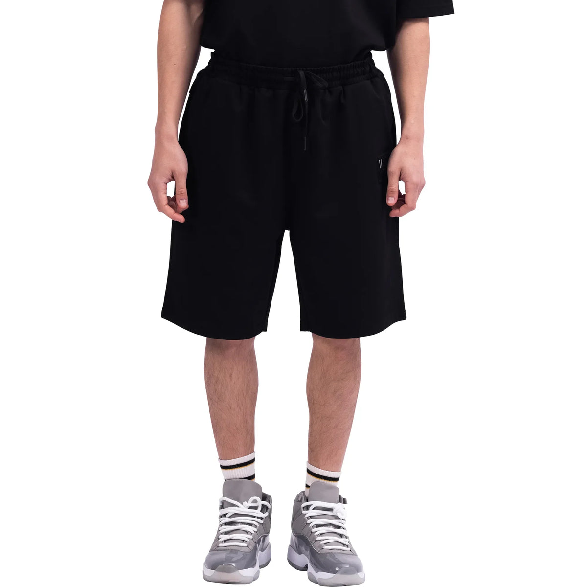Black Baggy Street Look Shorts For Men Image