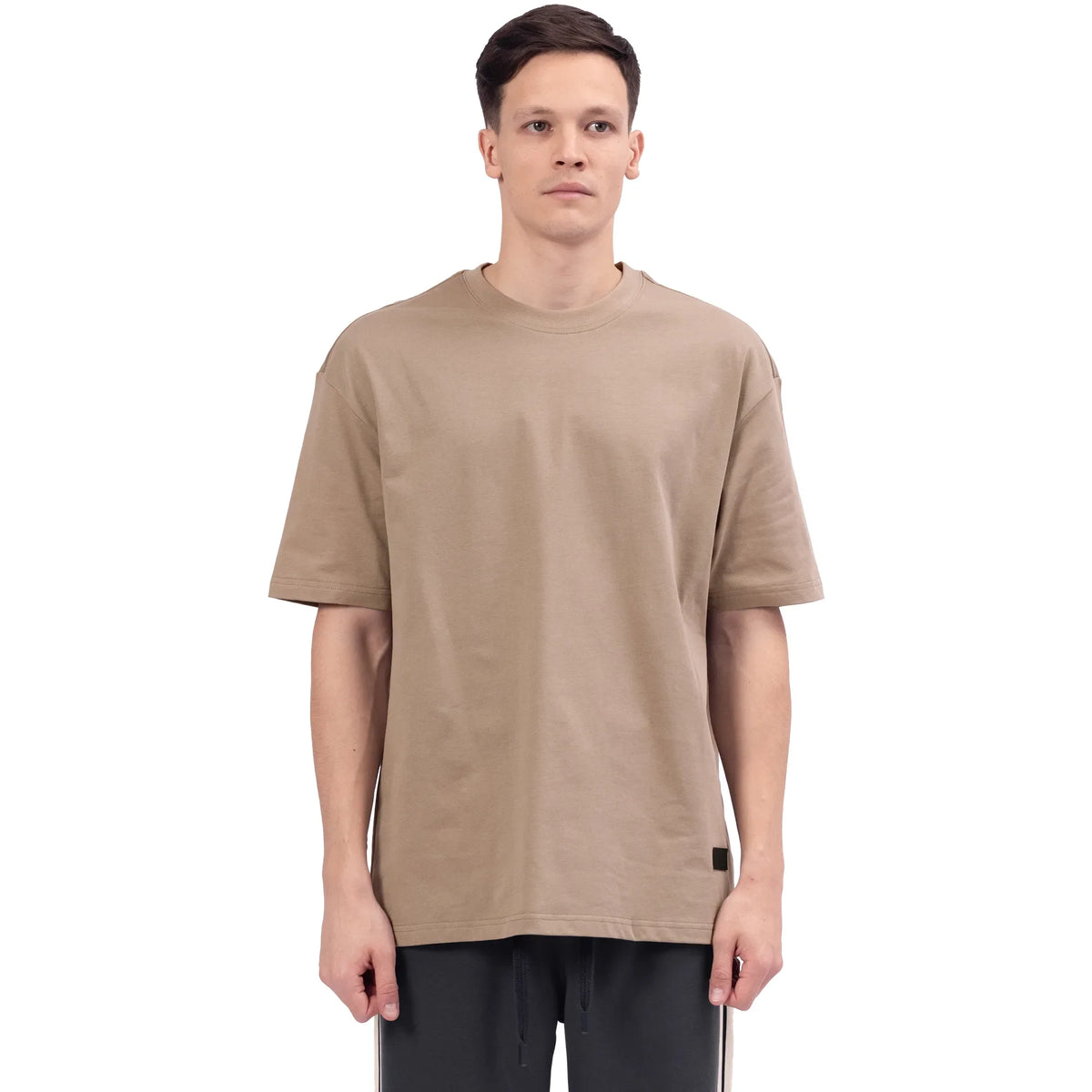 Dark Khaki Street Look T.Shirt For Men Image