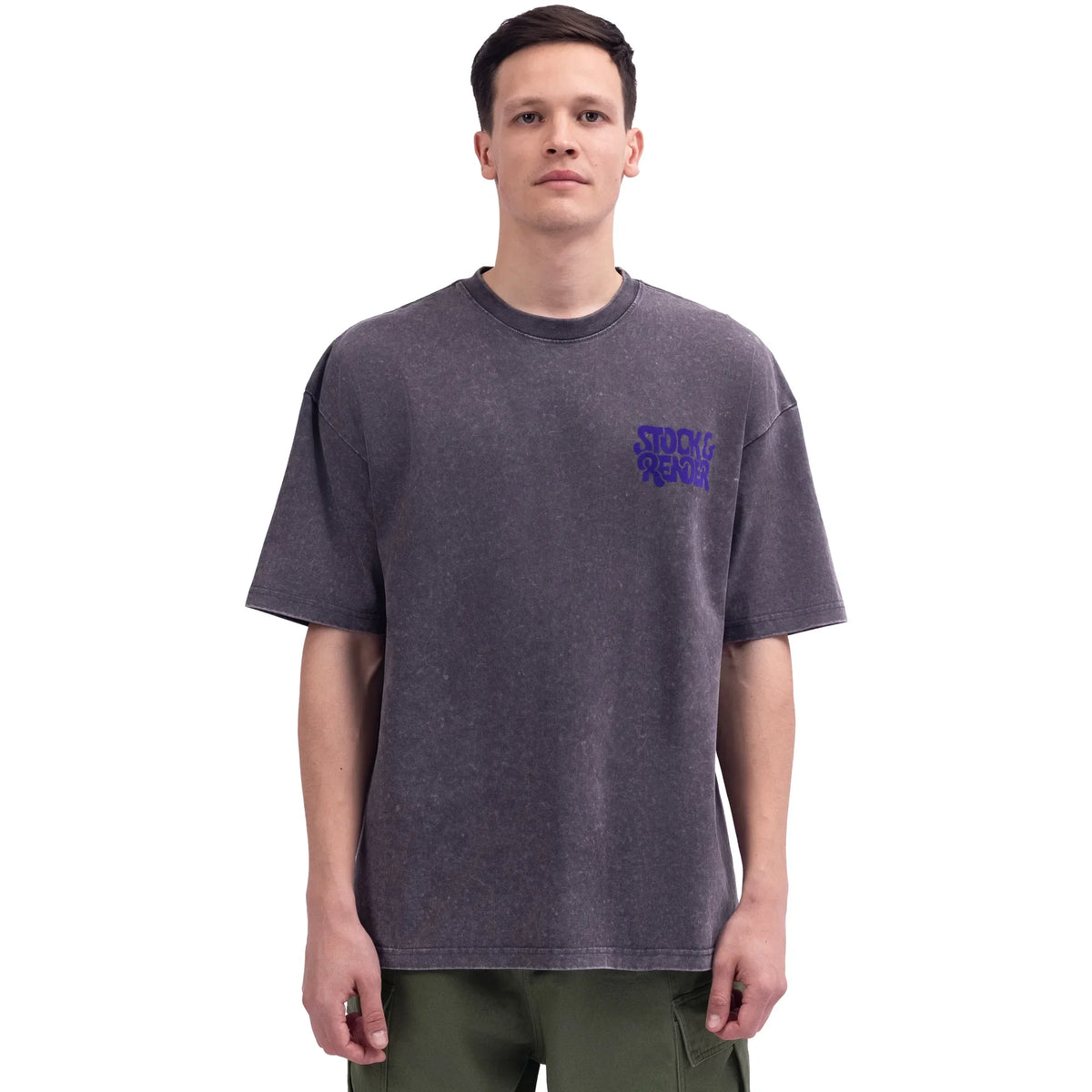 Dark Gray Street Look T.Shirt For Men Image