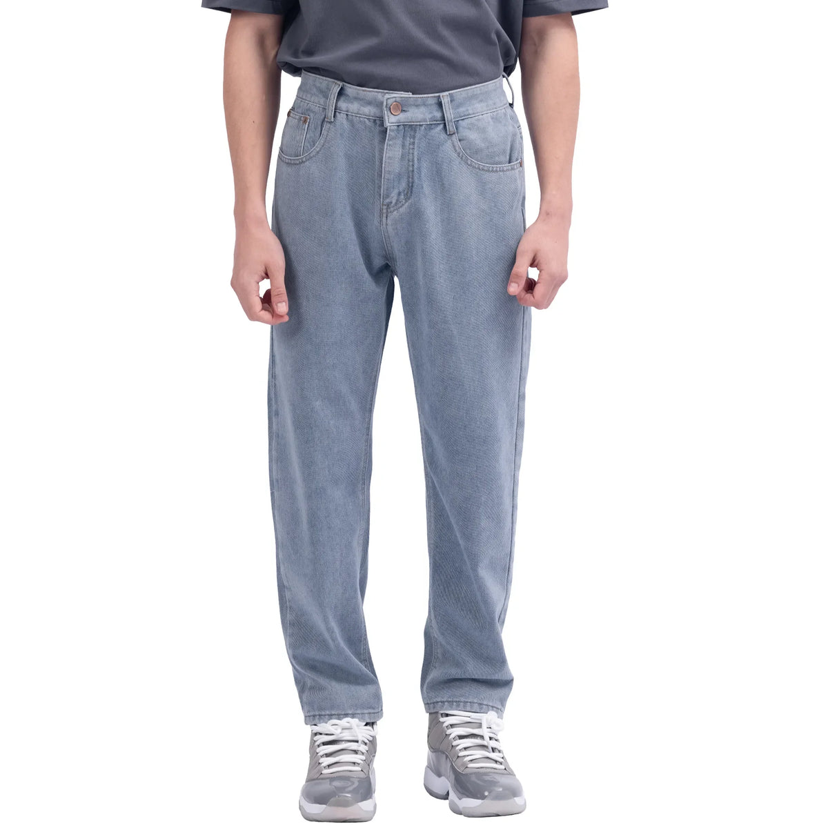Light Jeans Blue Ordinary Street Look Pants For Men Image