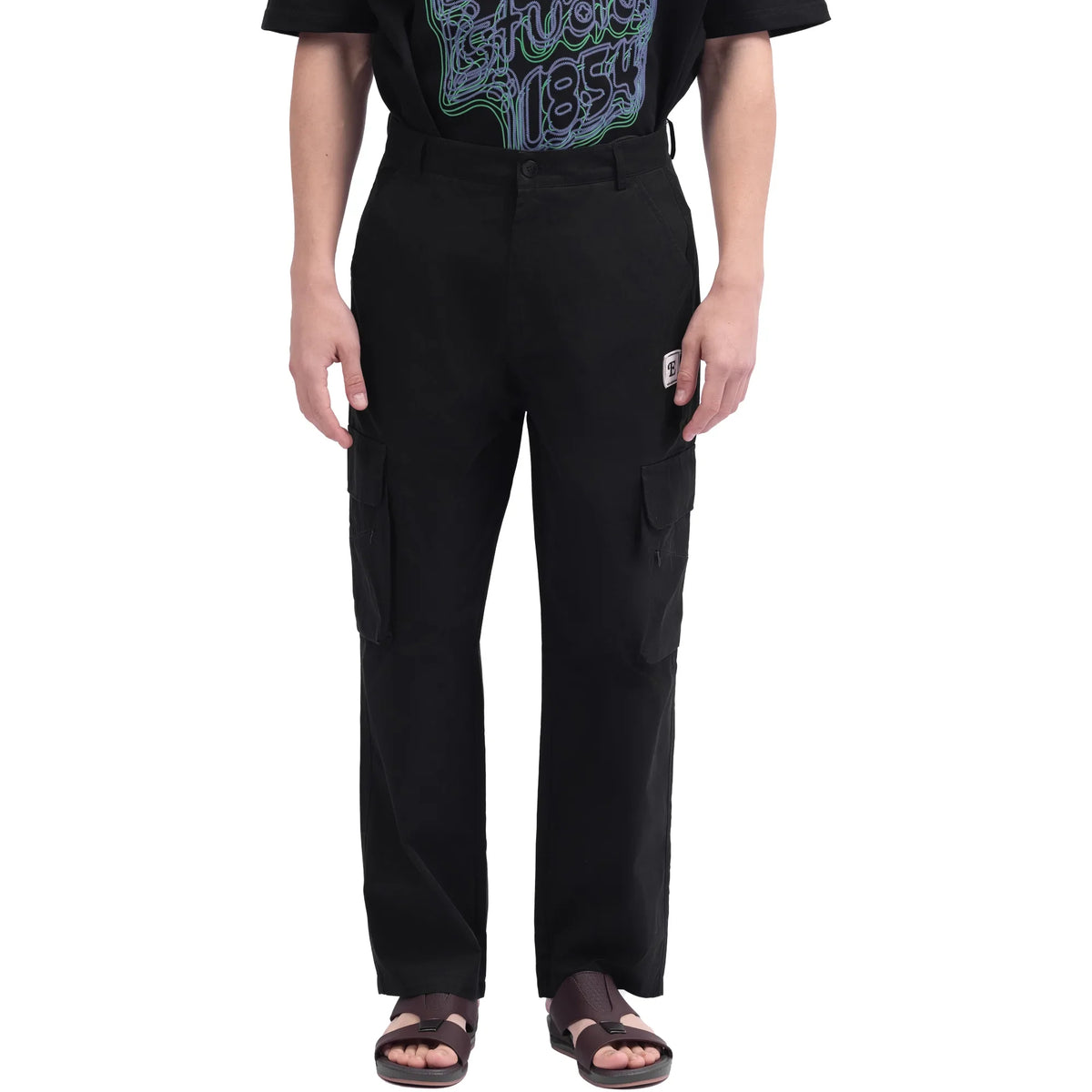 Black Baggy Street Look Pants For Men Image