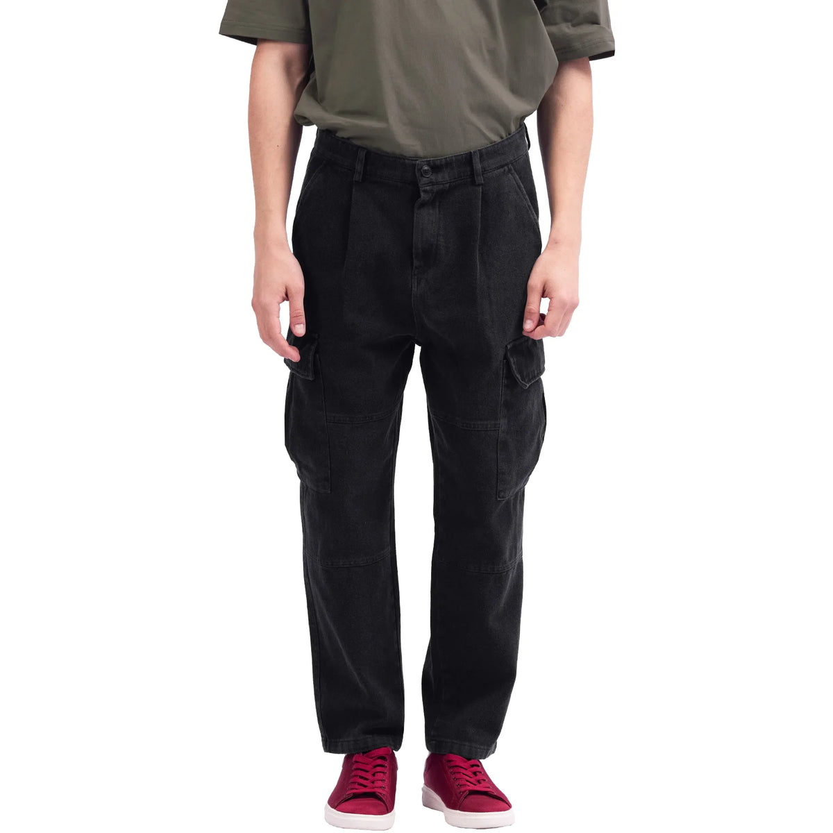 Black Baggy Street Look Pants For Men Image