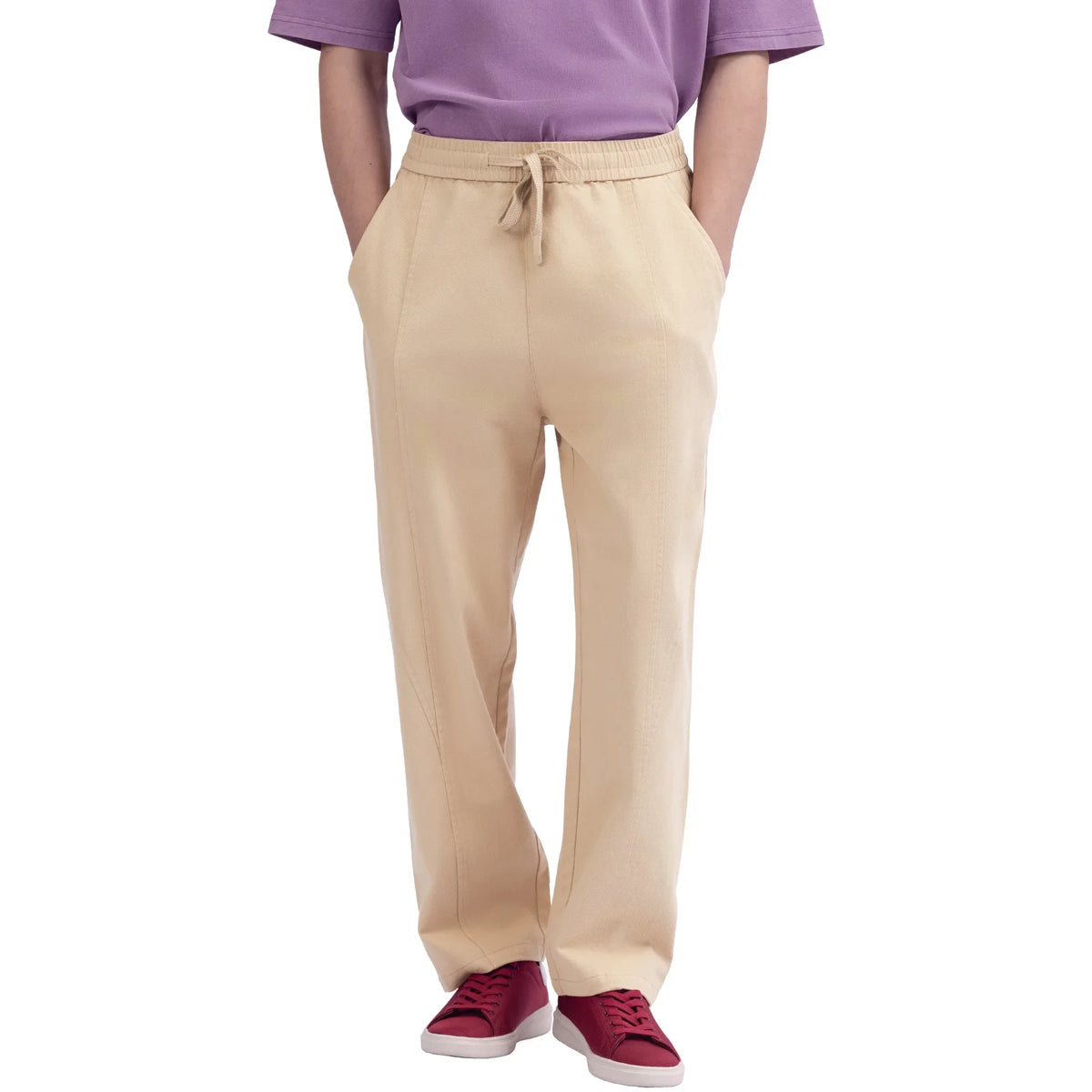 Khaki Baggy Street Look Pants For Men Image