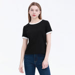 Black Pattern Street Look T.Shirt For Women Image
