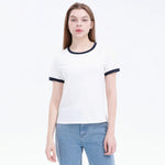 White Pattern Street Look T.Shirt For Women Image