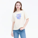 Off White Printed Street Look T.Shirt For Women Image