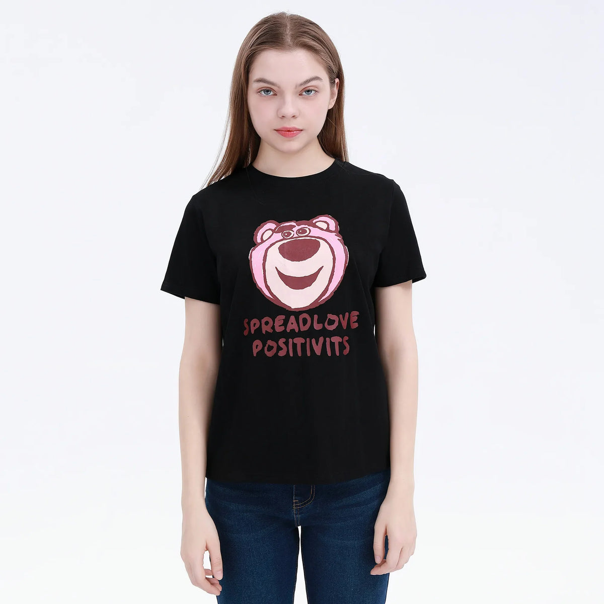 Black Printed Street Look T.Shirt For Women Image