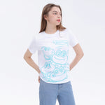 White Printed Street Look T.Shirt For Women Image