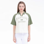 Beige Printed Street Look Polo Shirt For Women Image