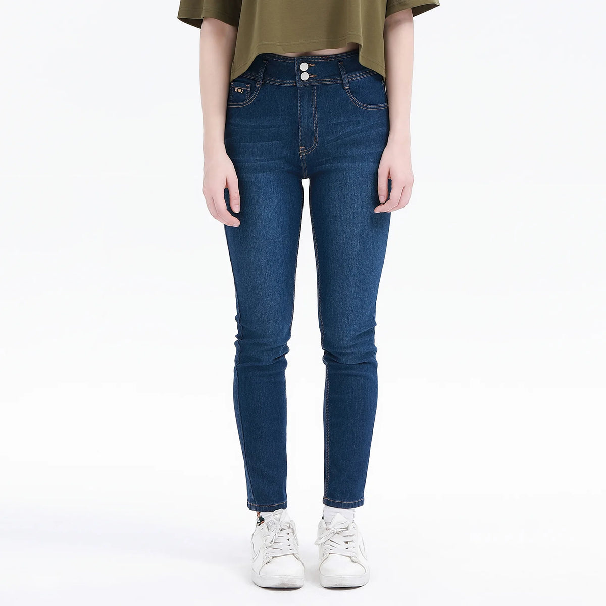 Jeans Blue Skinny Street Look Pants For Women Image