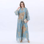 Blue Embroidery Galabia For Women Image