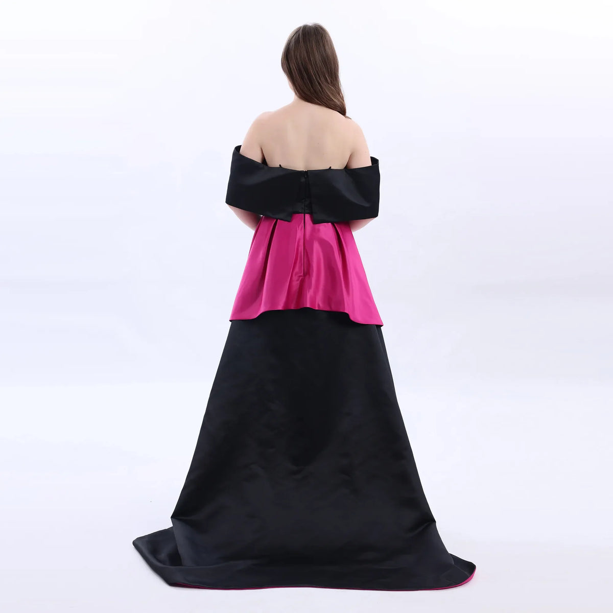 Color-Blocked Evening Dress For Women Image