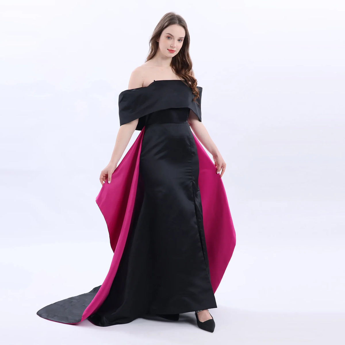 Color-Blocked Evening Dress For Women Image