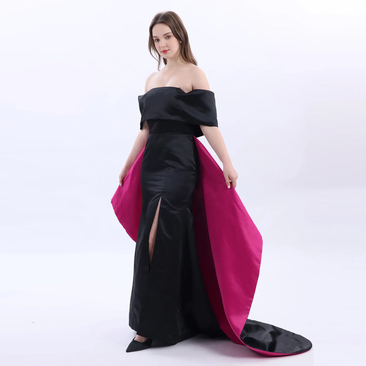 Color-Blocked Evening Dress For Women Image