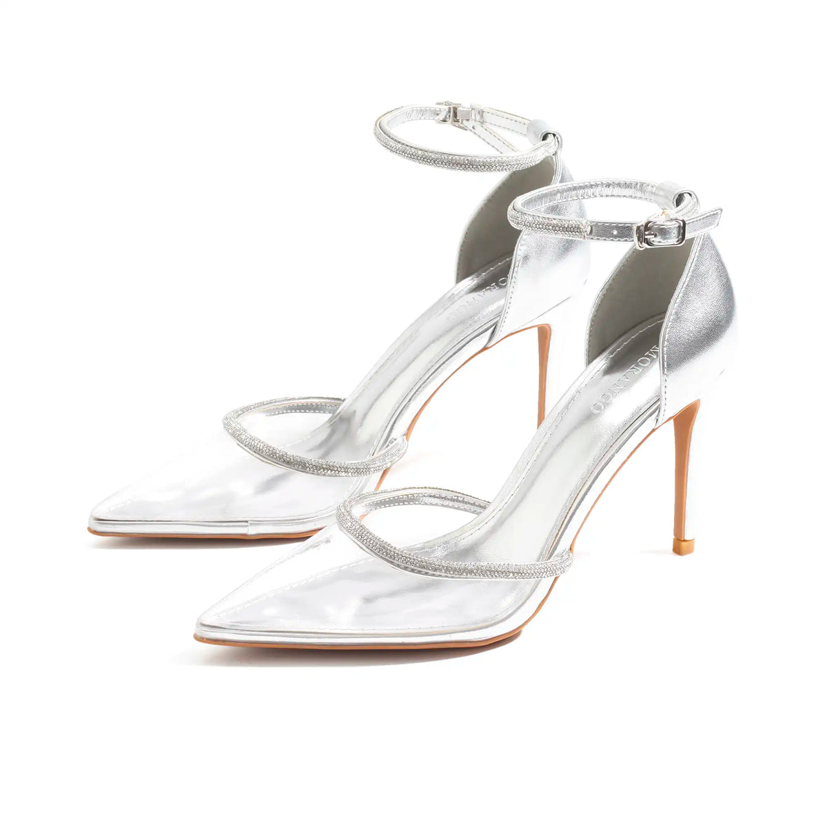 Silver High Heel Sandals For Women Image