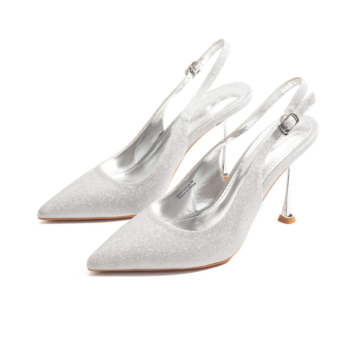 Silver High Heel Shoes For Women Image