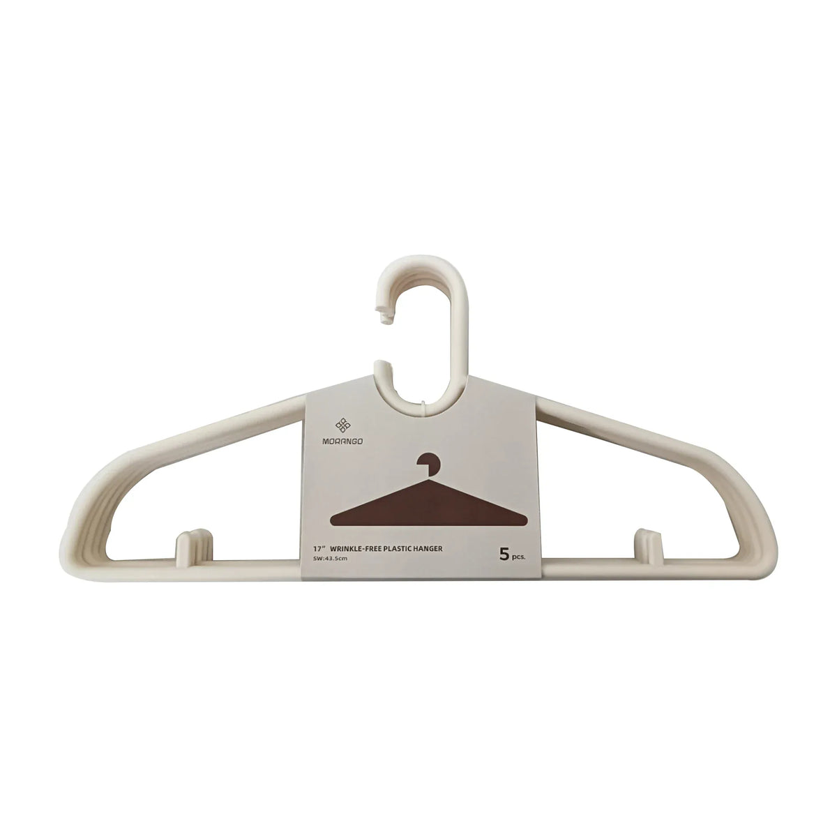 Free Cream Wrinkle-Free Plastic Clothes Hanger 17 - 5PC Image
