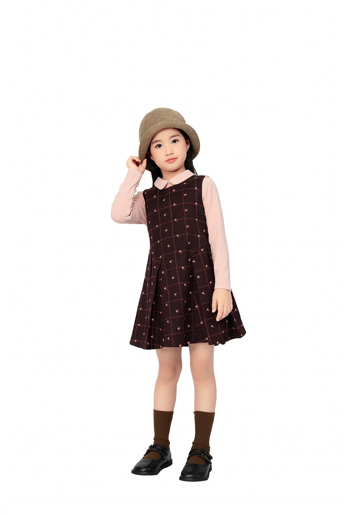 CASUAL DRESS FOR GIRLS 100|3Y Coffee Image