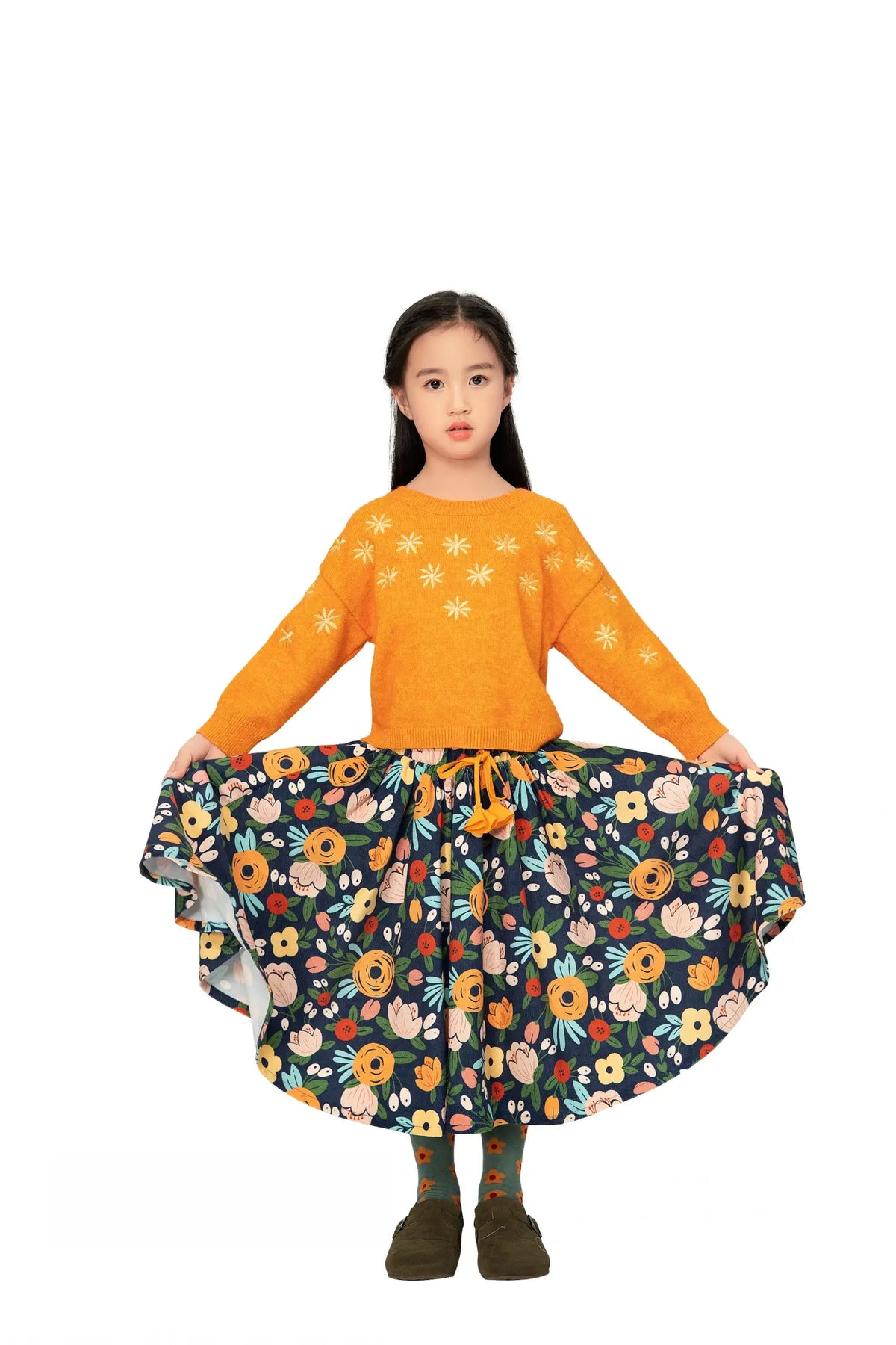 CASUAL SWEATER FOR GIRLS 100|3Y Orange Image