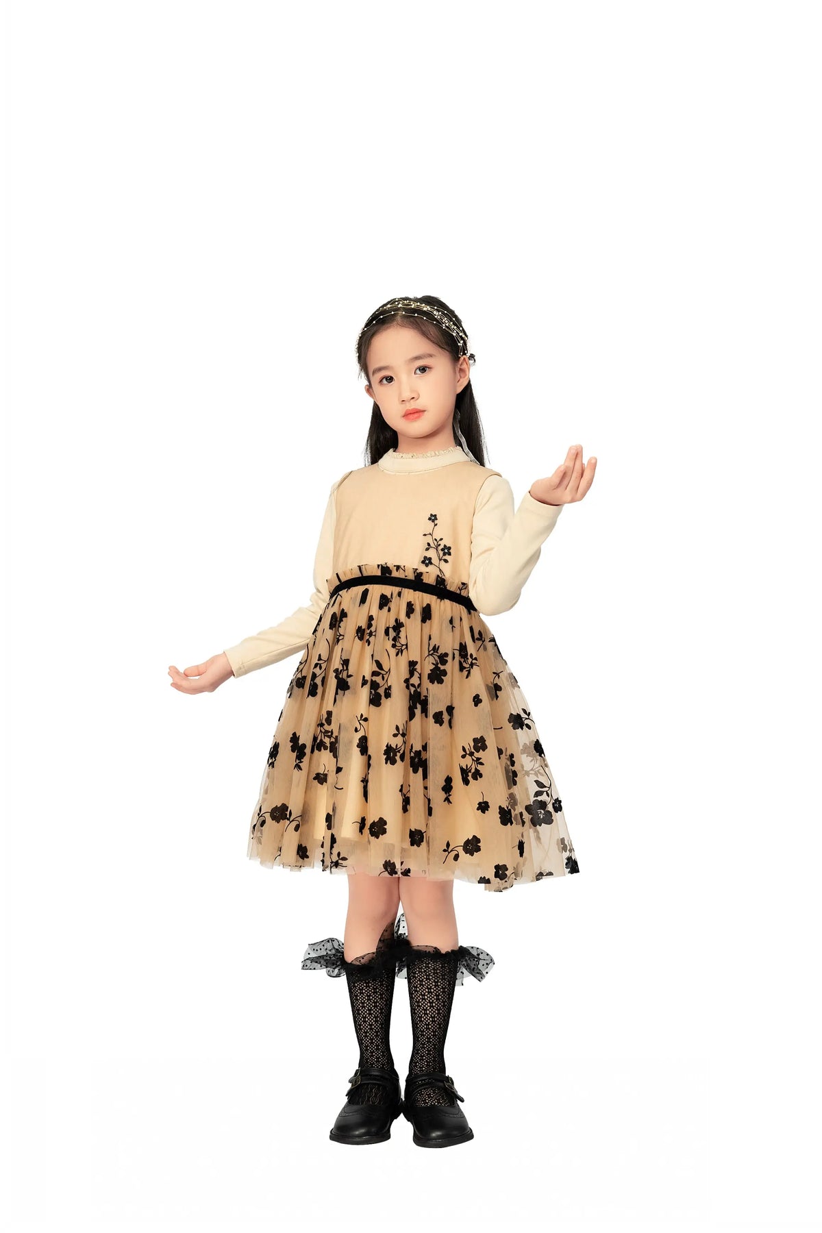 CASUAL DRESS FOR GIRLS 100|3Y Beige Image