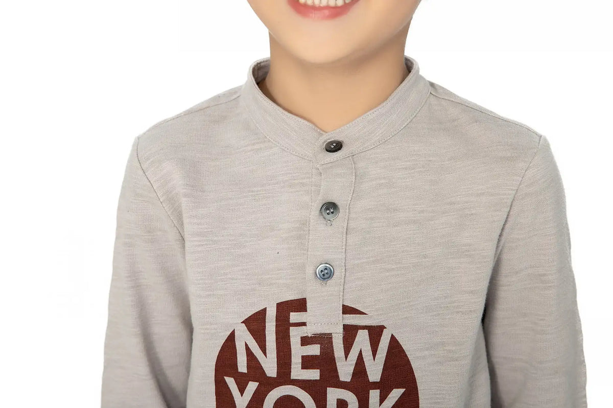 CASUAL T.SHIRT FOR BOYS 110|4-5Y Gray Image