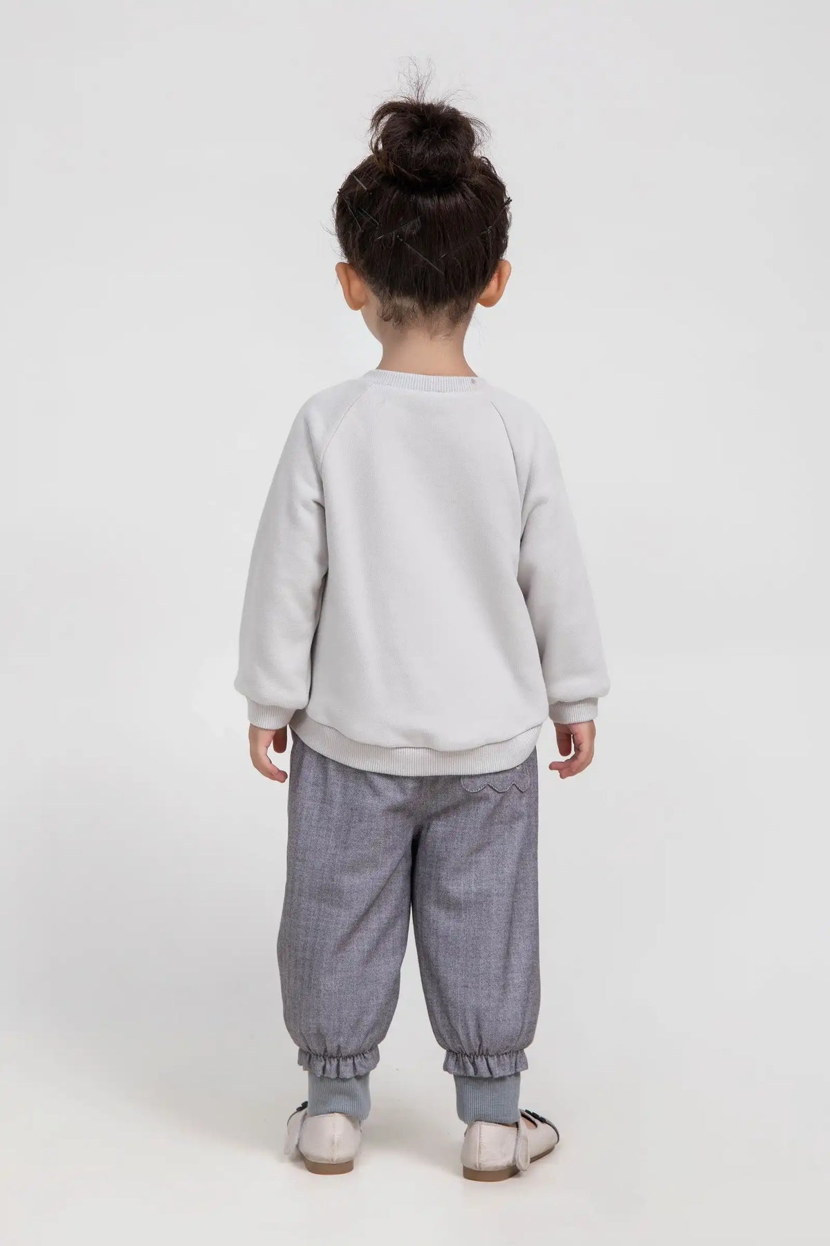 Plain Casual Pullover For Baby Girls 80 | 12-18M Light Gray Image