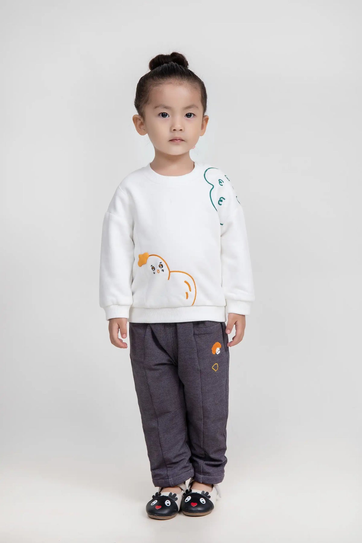 Plain Casual Pullover For Baby Girls 73 | 9-12M Off White Image