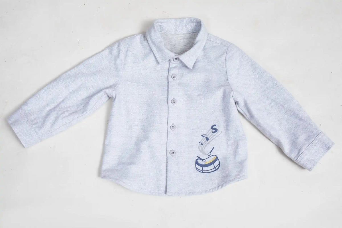 Plain Casual Shirt For Baby Boys Image