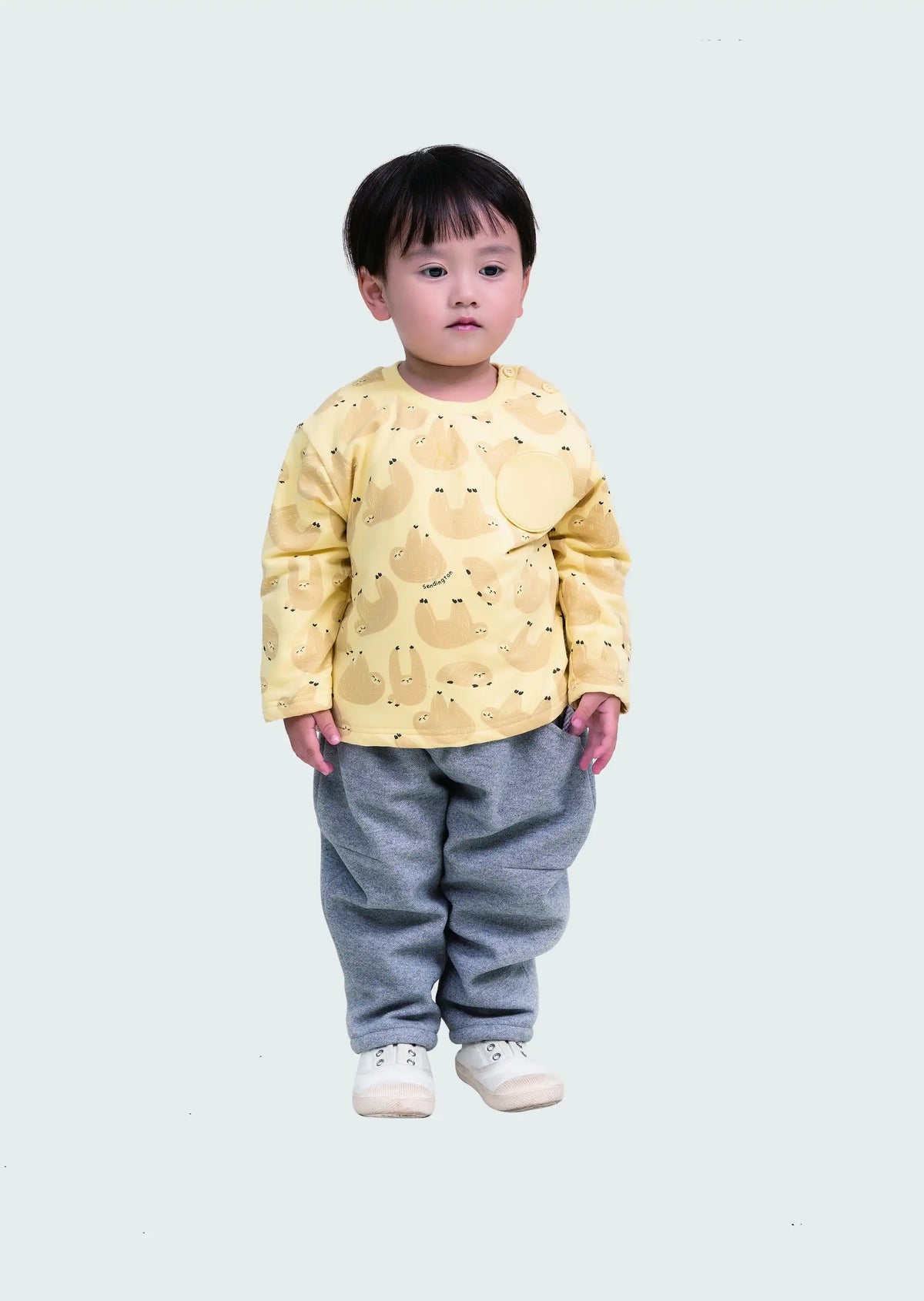 plain casual pullover for baby boys image