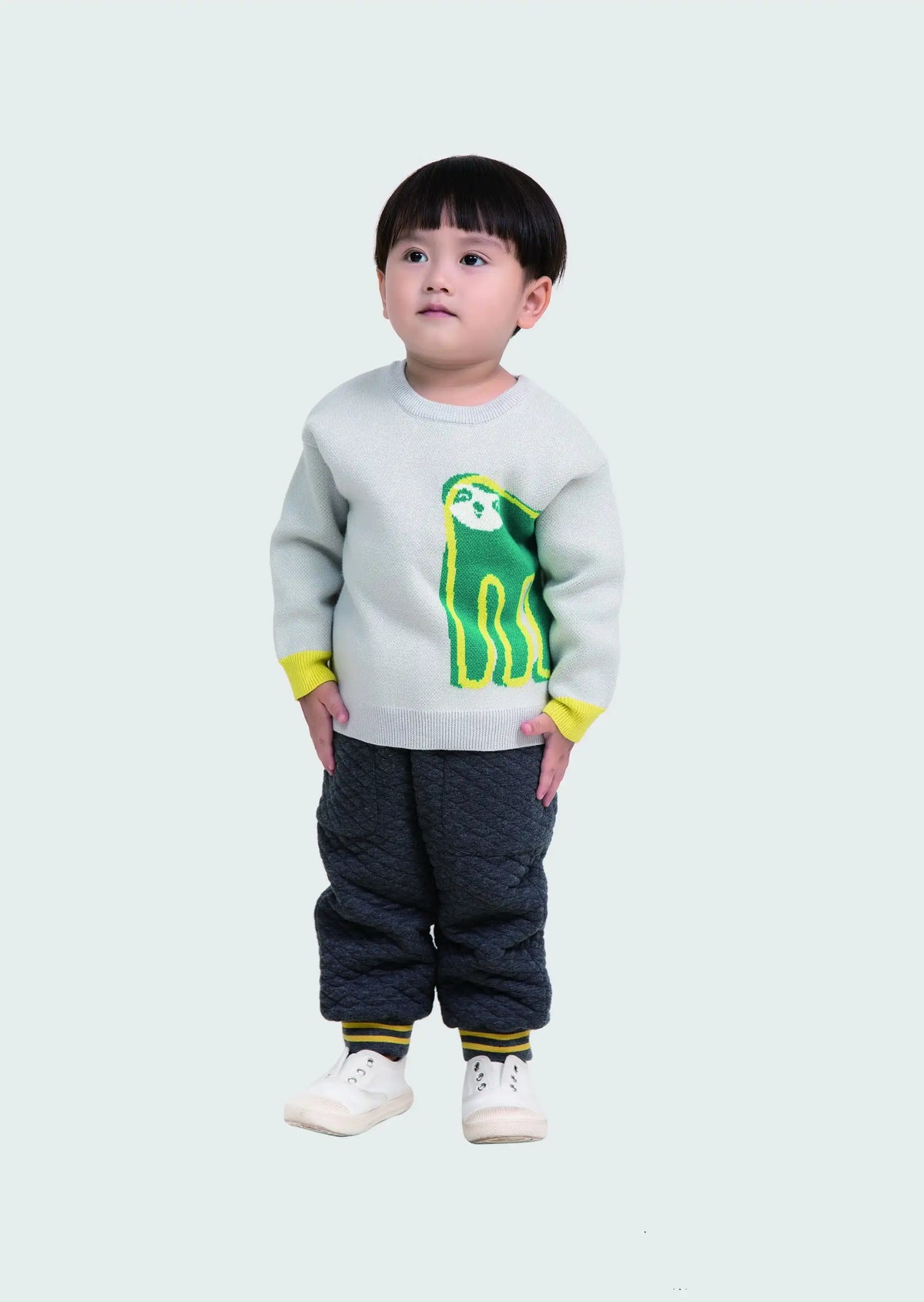 Plain Casual Sweater For Baby Boys 66 | 6-9M Gray Blue Image