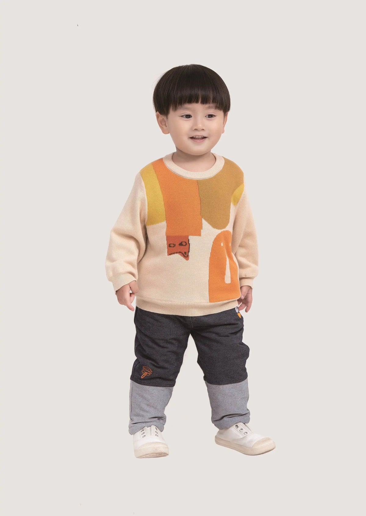 Plain Casual Sweater For Baby Boys 66 | 6-9M Khaki Image