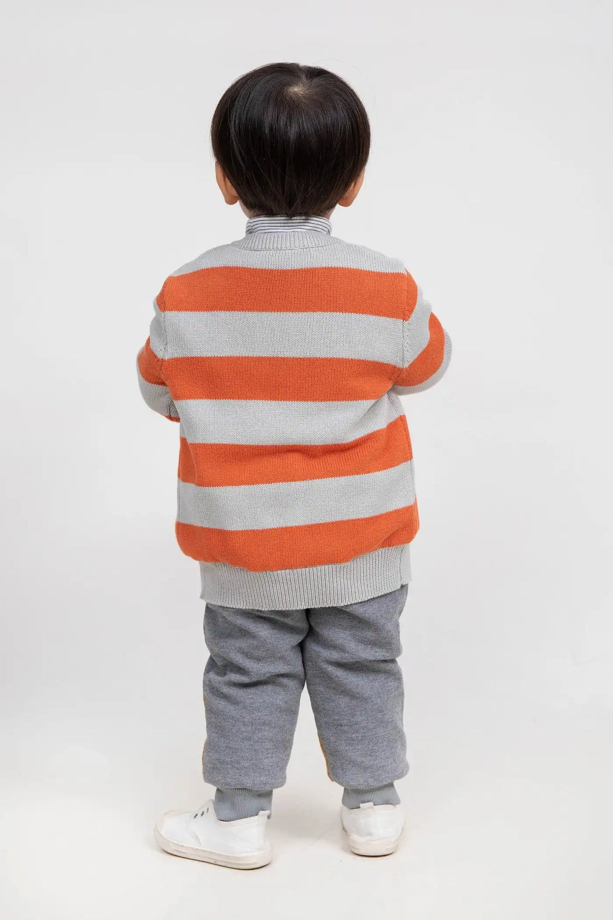 Plain Casual Sweater For Baby Boys 80 | 12-18M Gray Stripes Image