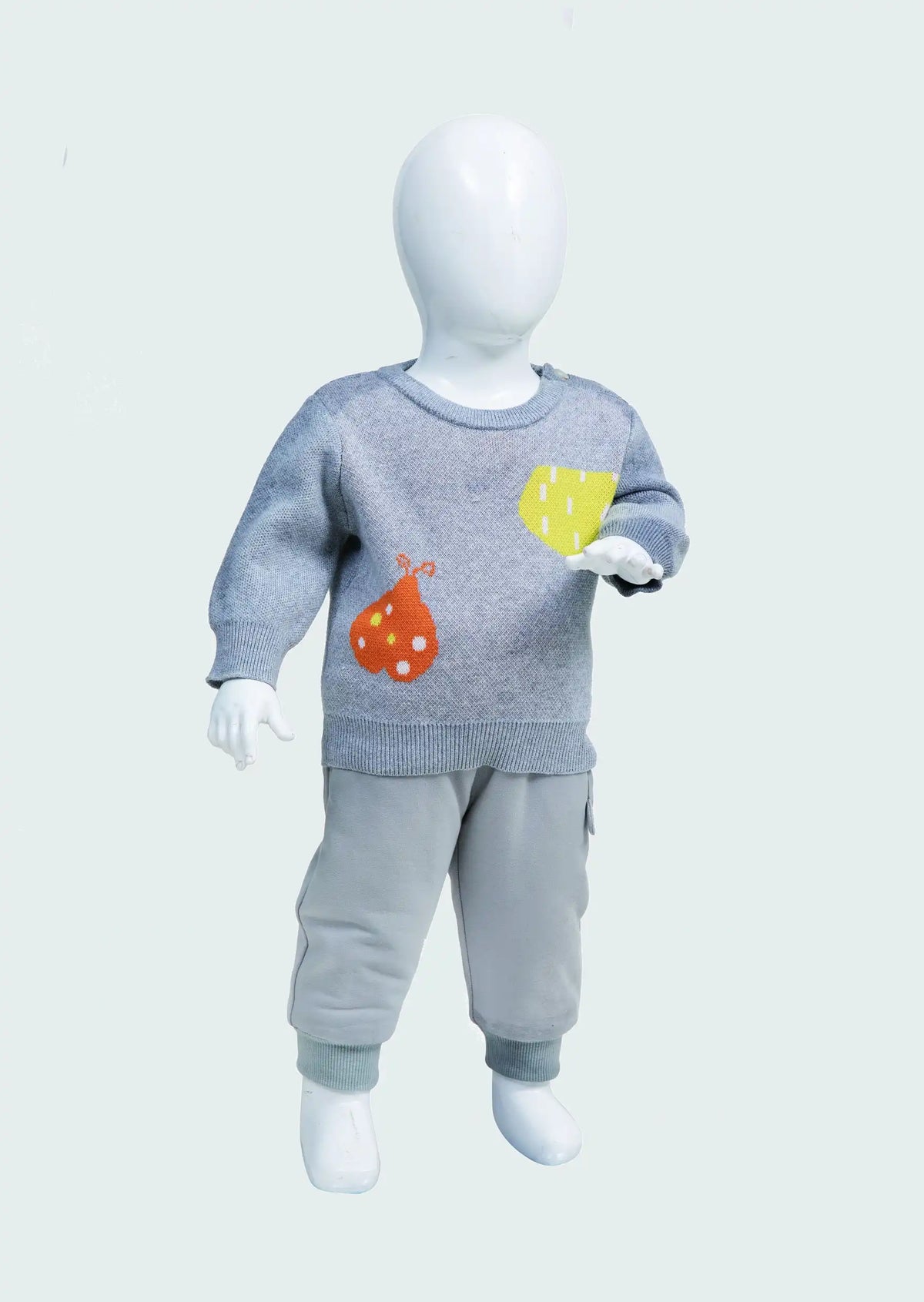 Plain Casual Sweater For Baby Boys 73 | 9-12M Gray Image