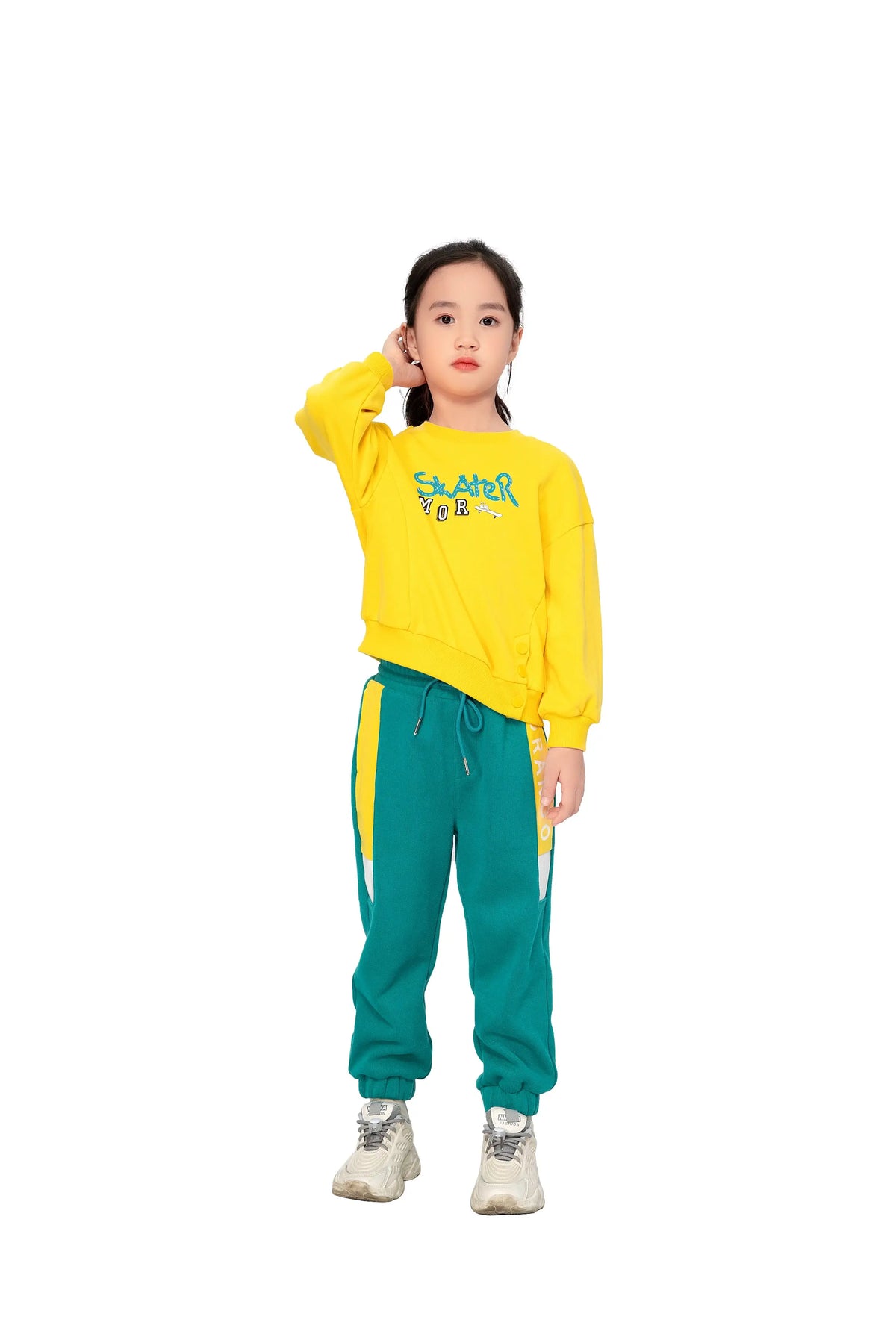 SPORTS PULLOVER FOR GIRLS 100|3Y Yellow Image