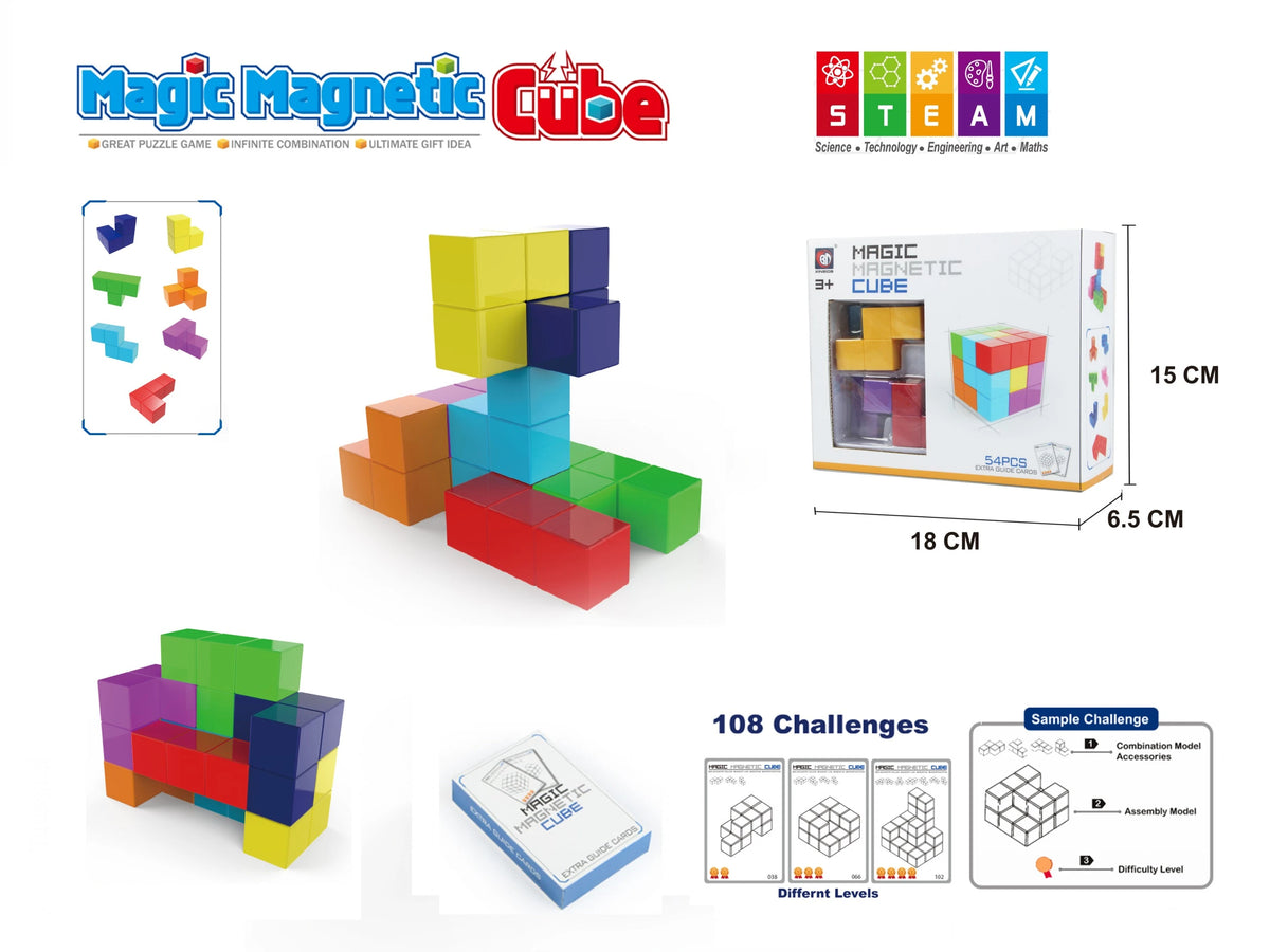 THINKING MAGNETIC CUBE FOR KIDS FREE Multicolor Image