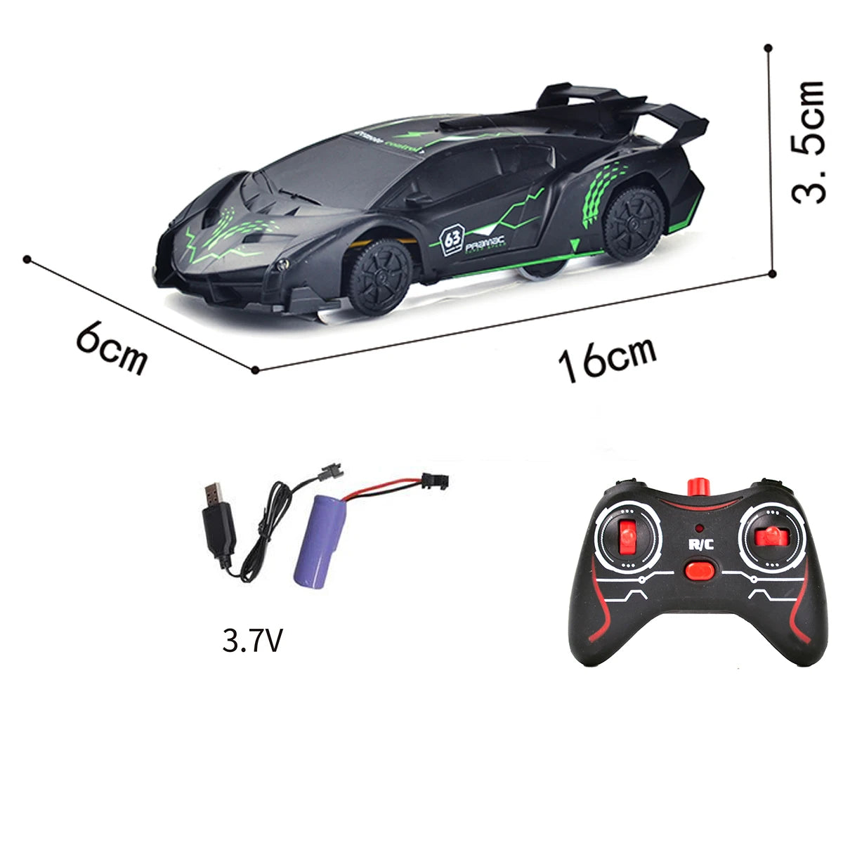 ELECTRONIC REMOTE CONTROL CAR FOR KIDS FREE Black Image