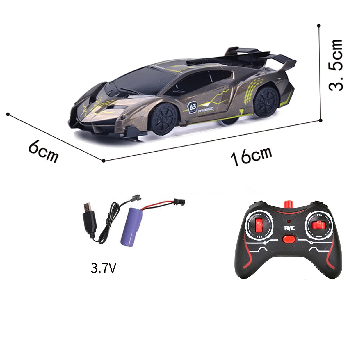 ELECTRONIC REMOTE CONTROL CAR FOR KIDS FREE Gray Image