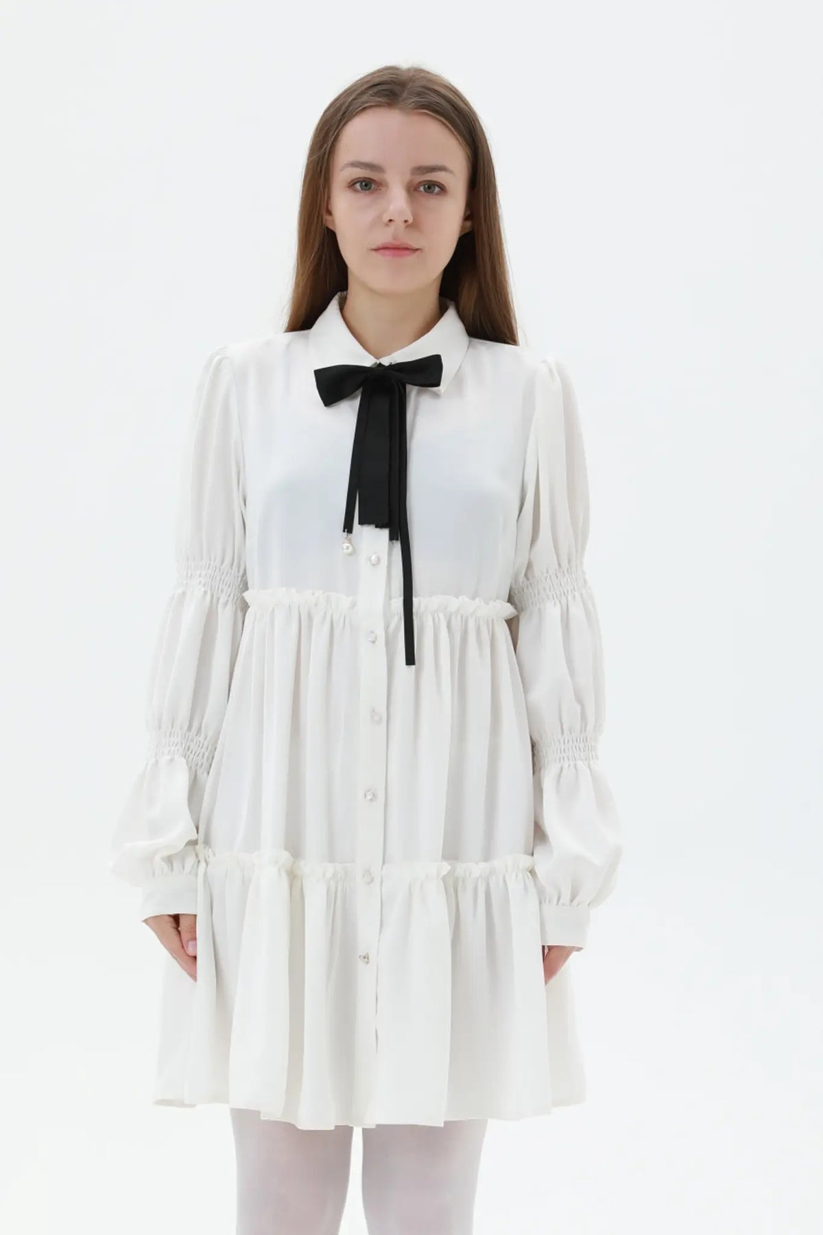 Plain Casual Dress For Women White Image