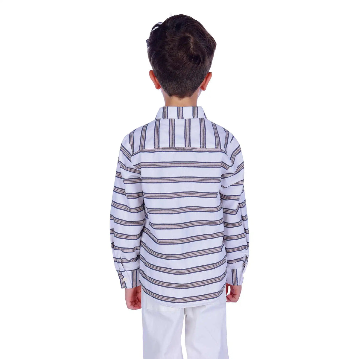 Striped Elegant Shirt For Boys 120 | 5-6Y White Stripes 120 | 5-6Y,50,74,42, Image